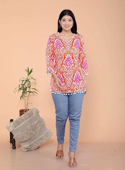 LoomBella Lifestyle Printed Straight Kurti Perfect for Casual, Formal, and Ethnic Wear