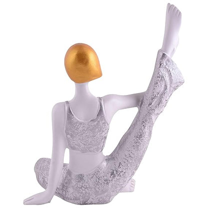 FAB CRAFT STUDIO Suitable for Home Decor Yoga Posture Lady Statue Idol for Home Yoga Statue Admirable piece of Gift