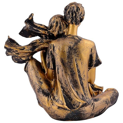 FAB CRAFT STUDIO Great Valentine's Day Gift for Girl & Boys symbolizes True Love, Romantic Gift Showpieces Black Golden