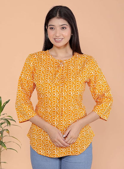 LoomBella Lifestyle Printed Straight Round Neck Kurti Perfect for Casual, Formal, and Ethnic Wear