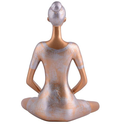 FAB CRAFT STUDIO Suitable for Home Decor Yoga Posture Lady Statue Idol for Home Yoga Statue Admirable piece of Gift