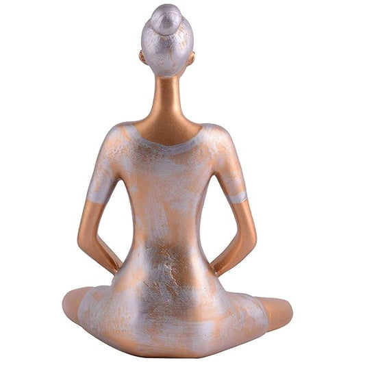 FAB CRAFT STUDIO Suitable for Home Decor Yoga Posture Lady Statue Idol for Home Yoga Statue Admirable piece of Gift