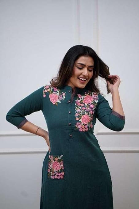 LoomBella LifestyleWomen's Cotton Printed Straight Kurti with Pant