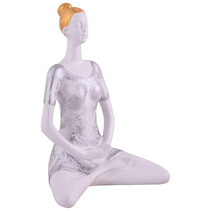 FAB CRAFT STUDIO Suitable for Home Decor Yoga Posture Lady Statue Idol for Home Yoga Statue Admirable piece of Gift