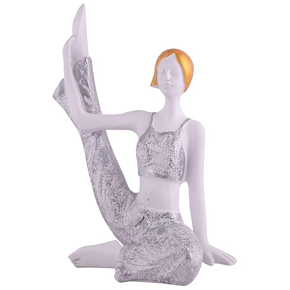 FAB CRAFT STUDIO Suitable for Home Decor Yoga Posture Lady Statue Idol for Home Yoga Statue Admirable piece of Gift