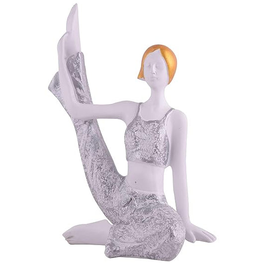 FAB CRAFT STUDIO Suitable for Home Decor Yoga Posture Lady Statue Idol for Home Yoga Statue Admirable piece of Gift