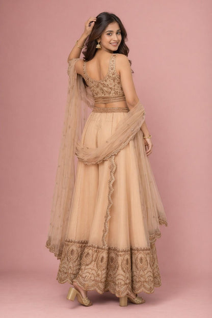 Spider Crush Lehenga Set with Sequins & Thread Embroidery Work