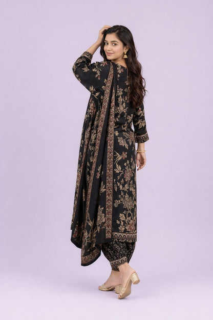 Fab Craft Studio Women's Cotton Floral Printed Straight Kurti With Afghani Style Pant and Dupatta Set