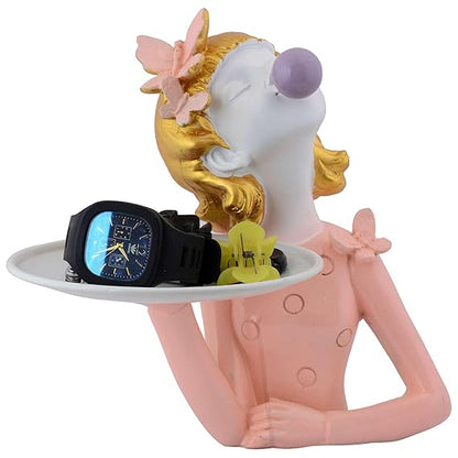 FAB CRAFT STUDIO Resin Bubble Girl Figurines Desktop Cake Fruit Organizer Home Décor