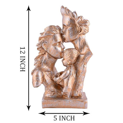 FAB CRAFT STUDIO Family of Three Ornaments Abstract Home Souvenirs Statues Decoration for Home Character Gray -2