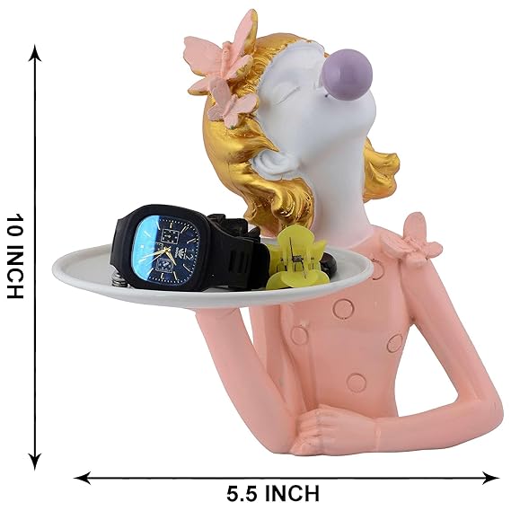 FAB CRAFT STUDIO Resin Bubble Girl Figurines Desktop Cake Fruit Organizer Home Décor