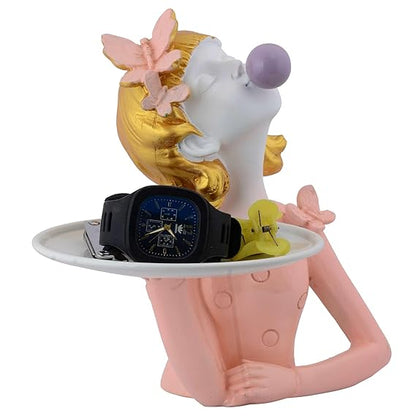 FAB CRAFT STUDIO Resin Bubble Girl Figurines Desktop Cake Fruit Organizer Home Décor