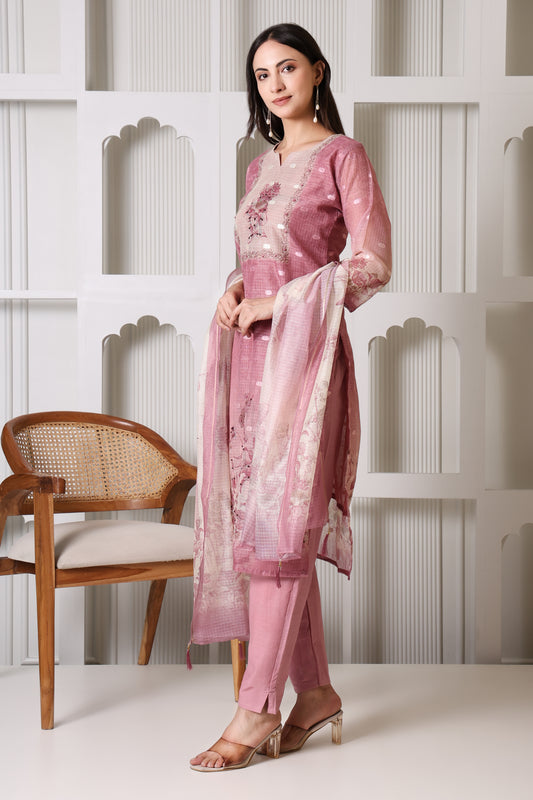 Blush Bloom Cotton Suit Set
