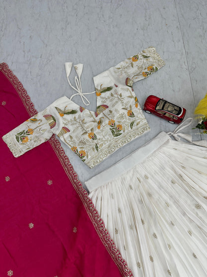 Festival Special Vichitra Silk Lehenga Choli Set with Embroidery & Sequence Work