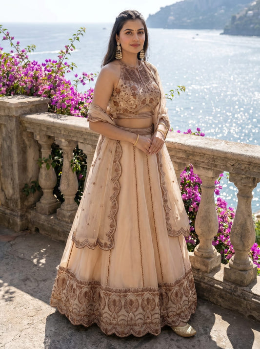 Spider Crush Lehenga Set with Sequins & Thread Embroidery Work