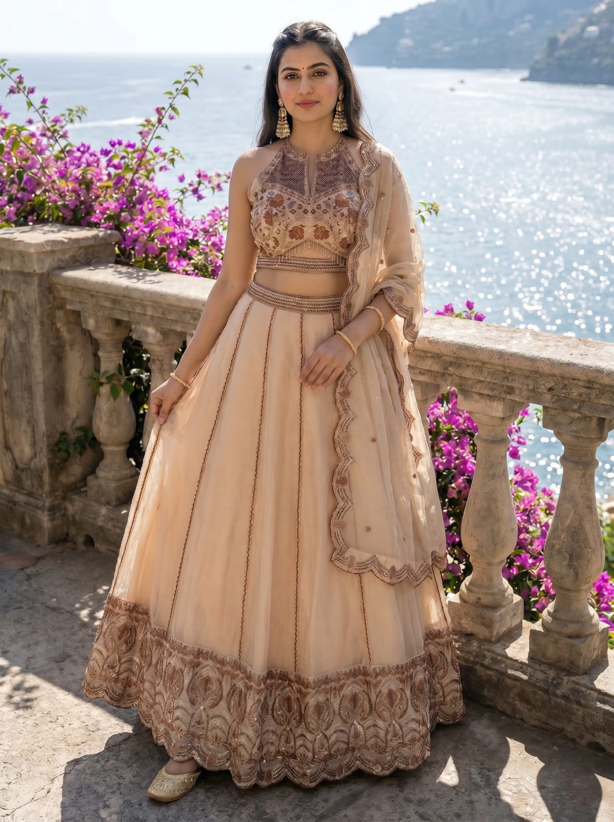Spider Crush Lehenga Set with Sequins & Thread Embroidery Work