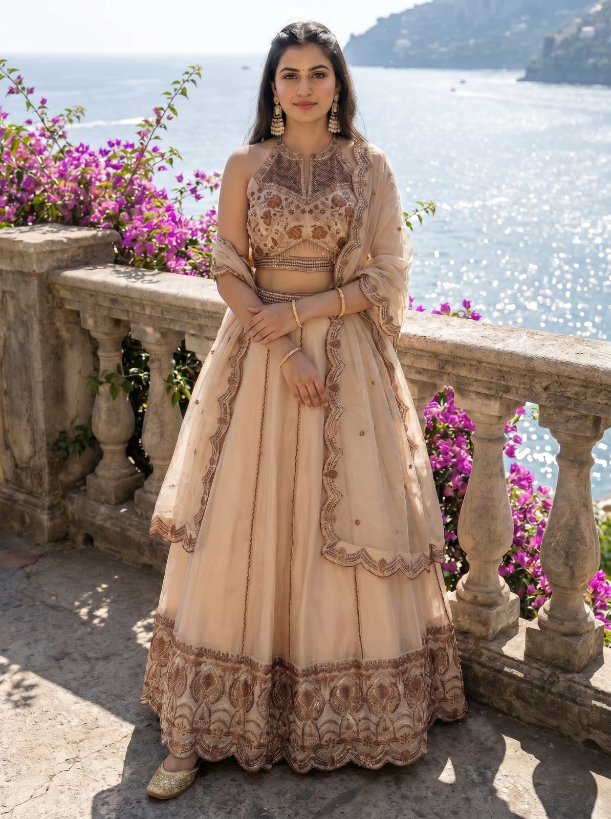 Spider Crush Lehenga Set with Sequins & Thread Embroidery Work