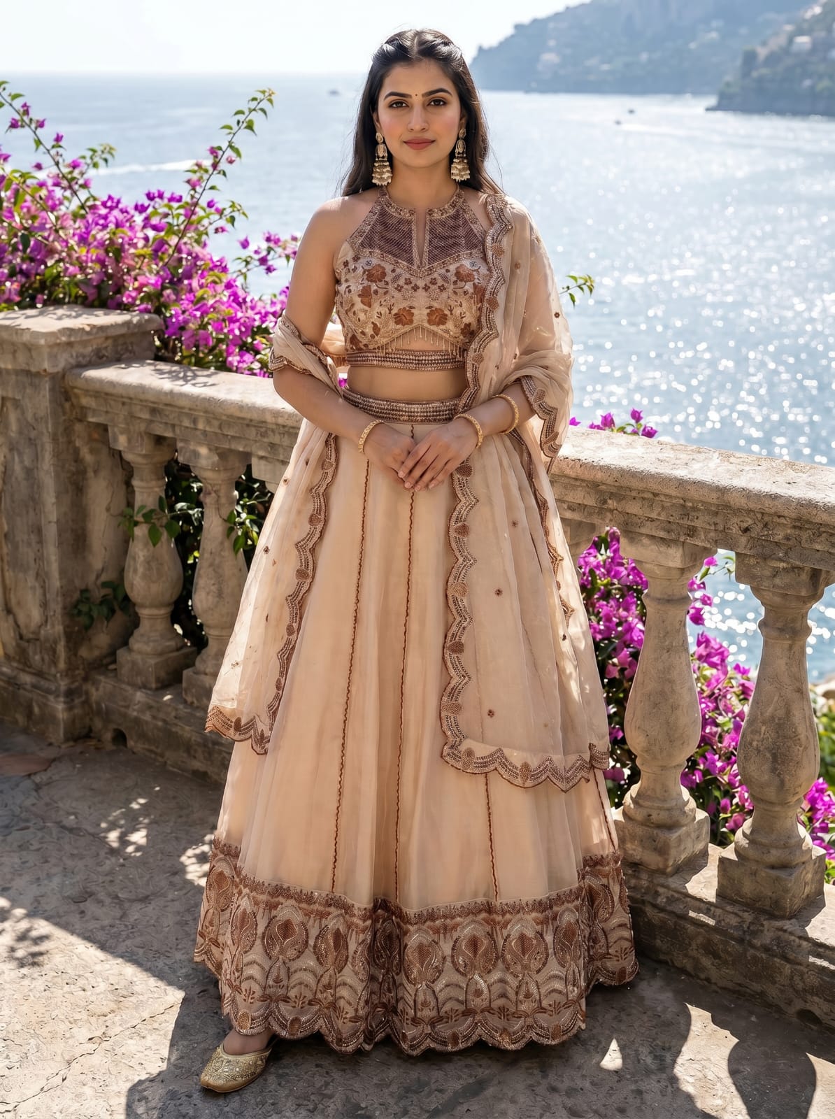 Spider Crush Lehenga Set with Sequins & Thread Embroidery Work