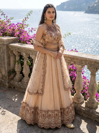 Spider Crush Lehenga Set with Sequins & Thread Embroidery Work