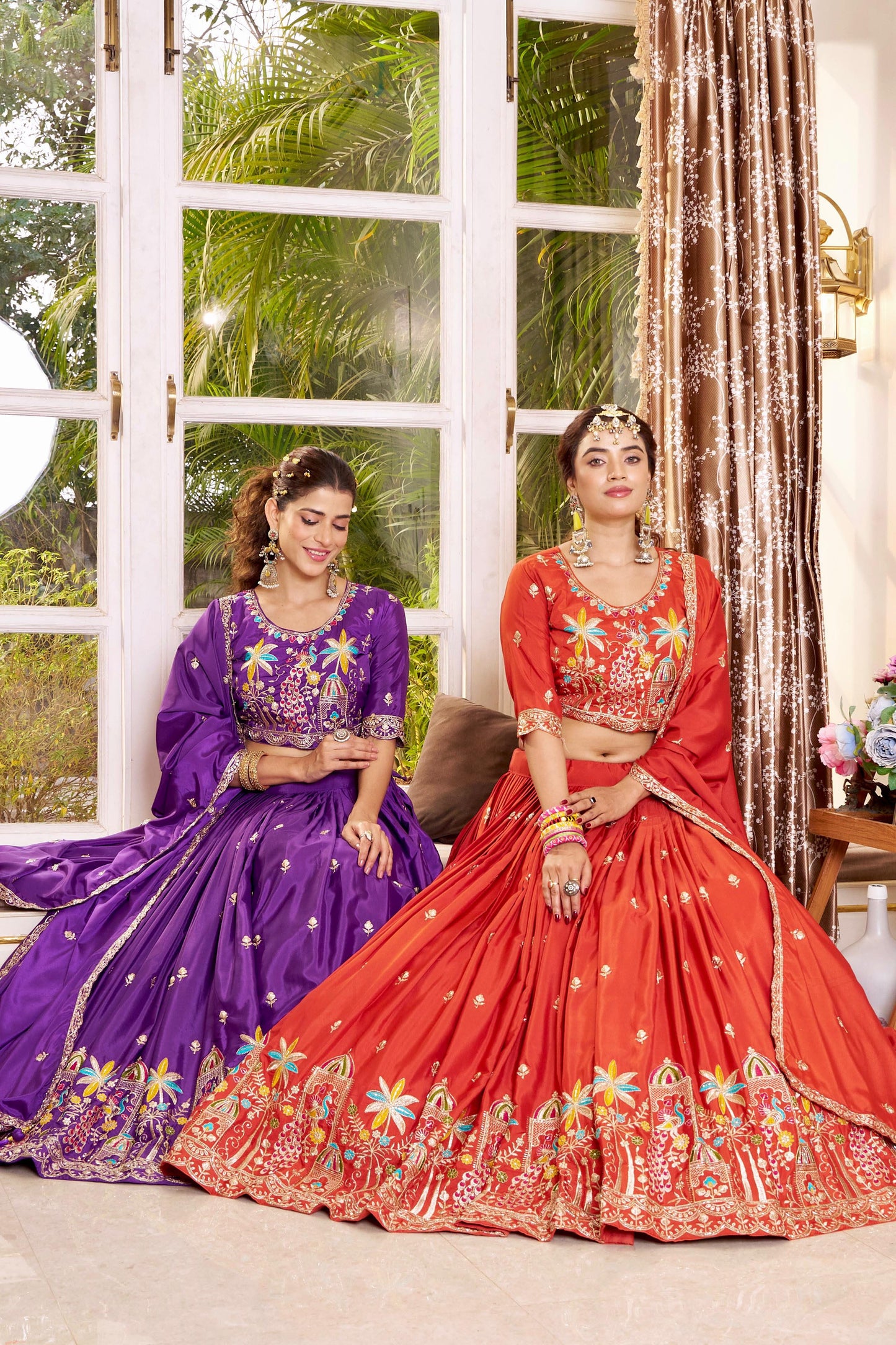 Wedding Collection Pure Crepe Silk Embroidered Lehenga Choli Set with Dupatta