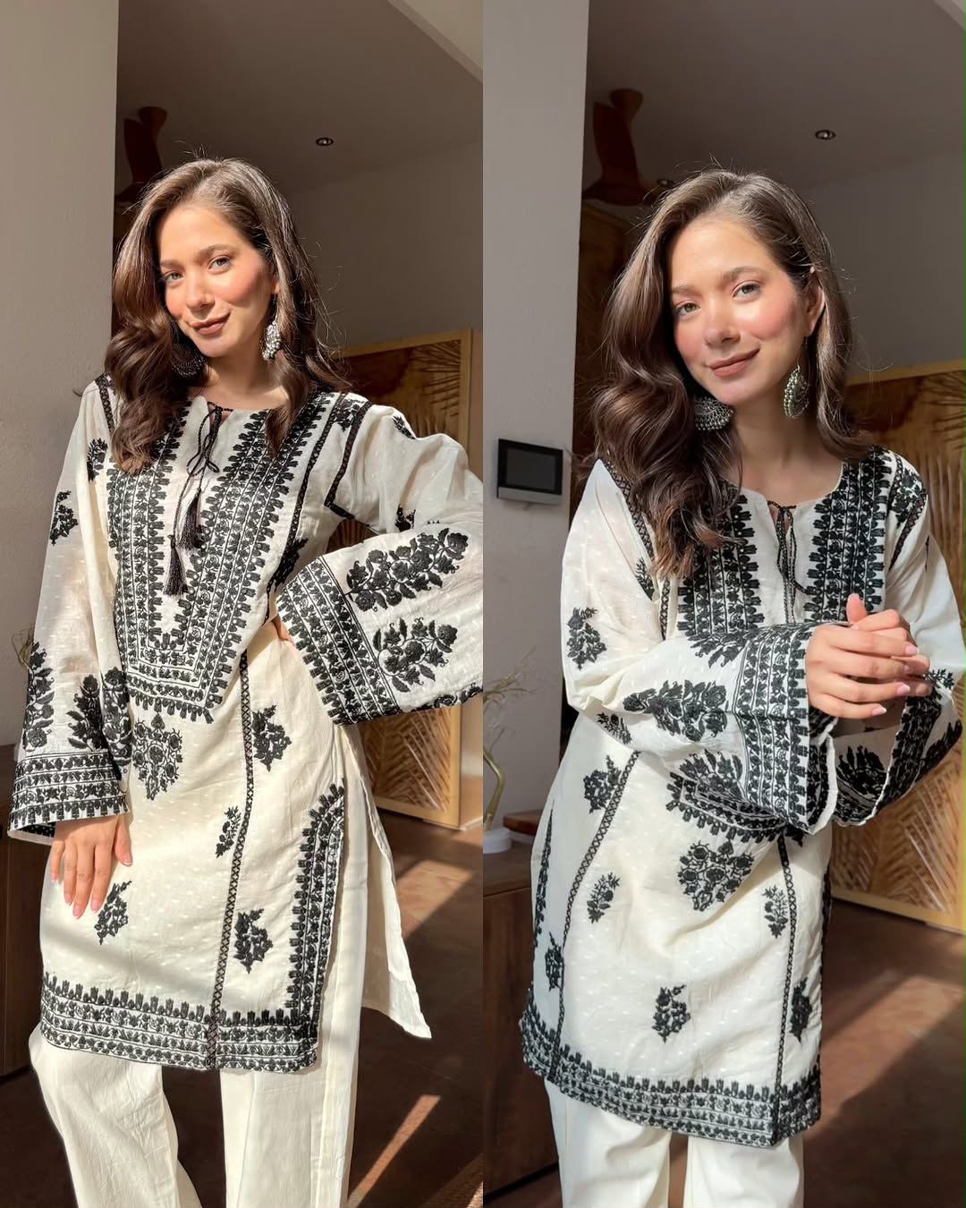 Rayon Butti Silk Embroidered Top & Bottom Co-Ord Set