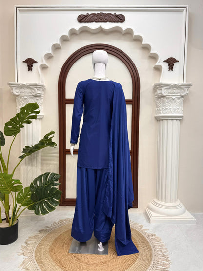 Designer American Silk Farshi Palazzo Set with Dupatta