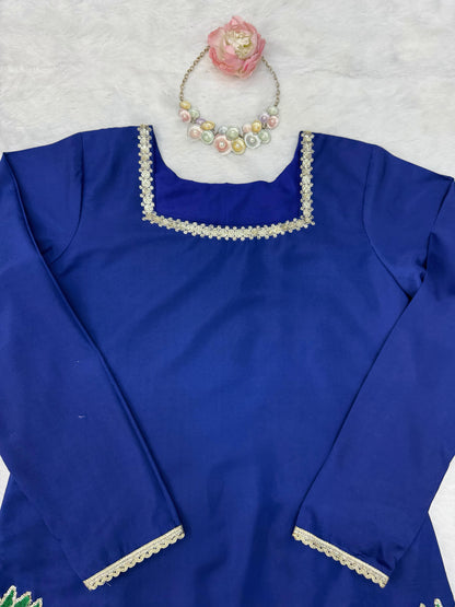 Designer American Silk Farshi Palazzo Set with Dupatta