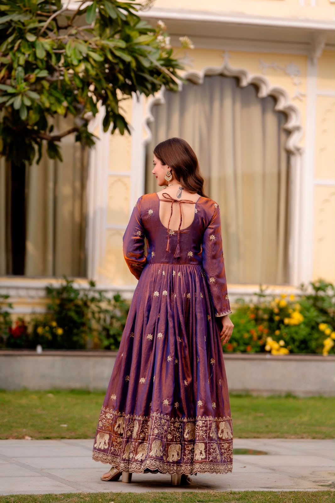 Rang Rasiya Dual Tone Fendy Satin Embroidered Gown Set with Dupatta