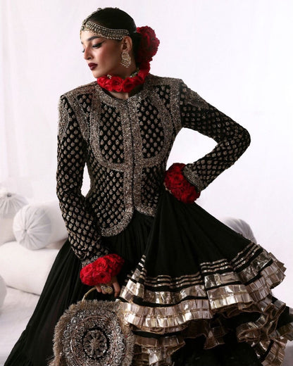 Faux Georgette Thread & Sequence Work Lehenga Set