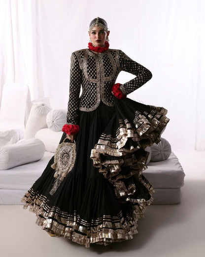 Faux Georgette Thread & Sequence Work Lehenga Set
