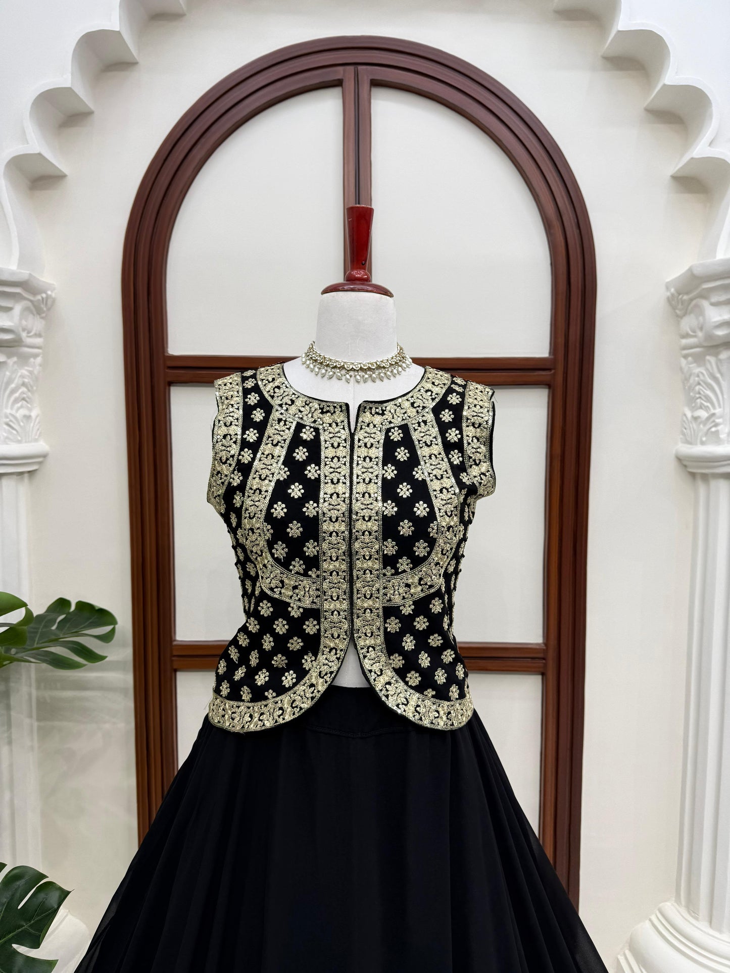 Faux Georgette Thread & Sequence Work Lehenga Set