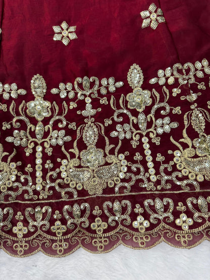 Fendy Silk Anarkali Set with Thread & Sequence Work Dupatta