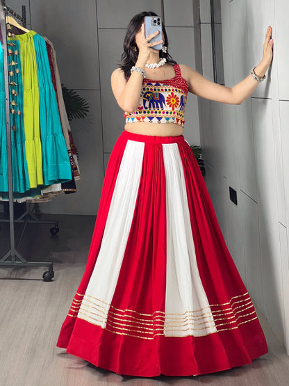 Navratri Special Rayon Cotton Chaniya Choli Set with Gamthi Work