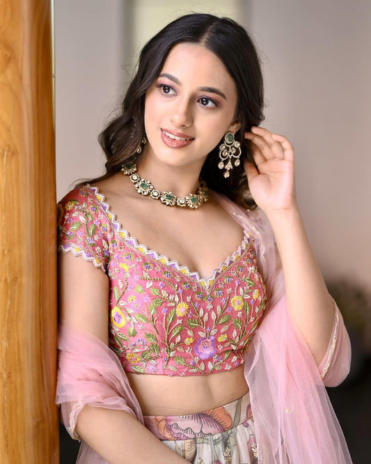 Women's Premium Floral Printed Designer Lehenga Choli Set
