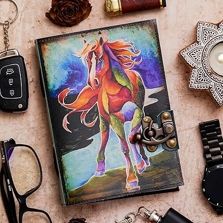 FAB CRAFT STUDIO Vintage Handmade Genuine Leather Diary Journal | Premium Antique String Closure | 200 Handmade Unruled Pages DIARY-61