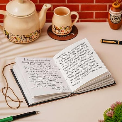 FAB CRAFT STUDIO Vintage Handmade Genuine Leather Diary Journal | Premium Antique String Closure | 200 Handmade Unruled Pages DIARY-20