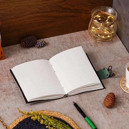 FAB CRAFT STUDIO Vintage Handmade Genuine Leather Diary Journal | Premium Antique String Closure | 200 Handmade Unruled Pages DIARY-61