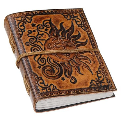 FAB CRAFT STUDIO Vintage Handmade Genuine Leather Diary Journal | Premium Antique String Closure | 200 Handmade Unruled Pages DIARY-20
