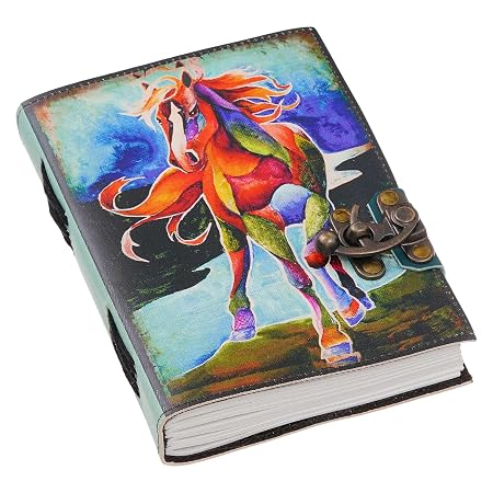 FAB CRAFT STUDIO Vintage Handmade Genuine Leather Diary Journal | Premium Antique String Closure | 200 Handmade Unruled Pages DIARY-61