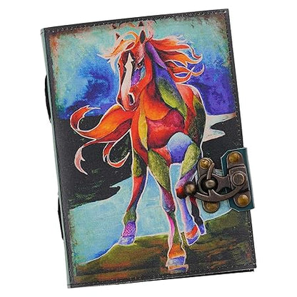 FAB CRAFT STUDIO Vintage Handmade Genuine Leather Diary Journal | Premium Antique String Closure | 200 Handmade Unruled Pages DIARY-61