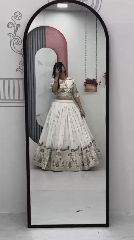 Festival Special Vichitra Silk Lehenga Choli Set with Embroidery & Sequence Work