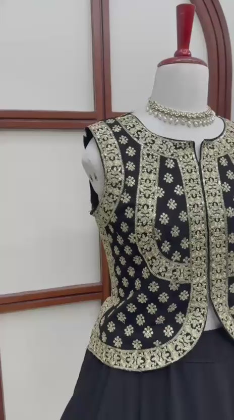 Faux Georgette Thread & Sequence Work Lehenga Set